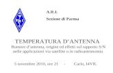 TEMPERATURA DANTENNA Rumore dantenna, origine ed effetti sul rapporto S/N nelle applicazioni via satellite o in radioastronomia A.R.I. Sezione di Parma.