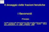 Il dosaggio delle frazioni fenoliche I flavonoidi Principio lanalisi si basa sulla determinazione della quantità di flavonoidi totali e non antocianici.