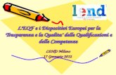LEQF e i Dispositivi Europei per la Trasparenza e la Qualita delle Qualificazioni e delle Competenze LEND Milano 17 Gennario 2012..