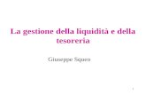1 La gestione della liquidità e della tesoreria Giuseppe Squeo.