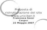 Proposta di ristrutturazione del sito  Francesca Gozzi Caspur 22 Maggio 2007.