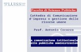 Cattedra di Comunicazione dimpresa e gestione delle risorse umane Prof. Antonio Cocozza Documentazione a stretta circolazione interna, a solo scopo didattico.
