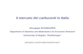 Il mercato dei carburanti in Italia Giuseppe SCANDURRA Department of Statistics and Mathematics for Economic Research University of Naples Parthenope giuseppe.scandurra@uniparthenope.it.