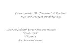 Conservatorio D. Cimarosa di Avellino INFORMATICA MUSICALE Corso sul Software per la notazione musicale Finale 2005 V dispensa doc. Susanna Canessa.