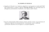 ALGEBRA DI BOOLE Lalgebra di Boole è un sistema algebrico sviluppato a metà dell800 dal matematico e logico inglese George Boole, per formalizzare la sillogistica.