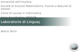 Laboratorio di Linguaggi Marco Tarini Università dellInsubria Facoltà di Scienze Matematiche, Fisiche e Naturali di Varese Corso di Laurea in Informatica.
