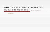 DURC – CIG - CUP - CONTRATTI: nuovi adempimenti – prime indicazioni Anna Bonetto.