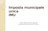 Imposta municipale unica IMU Dott. Massimiliano gerardi Consulente del lavoro di torino.
