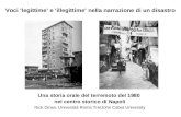 Voci legittime e illegittime nella narrazione di un disastro Una storia orale del terremoto del 1980 nel centro storico di Napoli Nick Dines, Università
