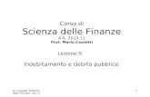 M. Cassetti: Scienza delle Finanze, Lez. 5 1 Corso di Scienza delle Finanze A.A. 2010-11 Prof. Mario Cassetti Lezione 5: Indebitamento e debito pubblico.