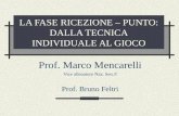 LA FASE RICEZIONE – PUNTO: DALLA TECNICA INDIVIDUALE AL GIOCO Prof. Marco Mencarelli Vice allenatore Naz. Sen./f Prof. Bruno Feltri.