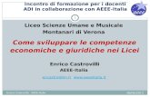 Incontro di formazione per i docenti ADI in collaborazione con AEEE-Italia Liceo Scienze Umane e Musicale Montanari di Verona Come sviluppare le competenze.