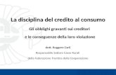 La disciplina del credito al consumo dott. Ruggero Carli Responsabile Settore Casse Rurali della Federazione Trentina della Cooperazione Gli obblighi gravanti.