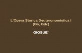 L'Opera Storica Deuteronomistica I (Gs, Gdc) GIOSUE.