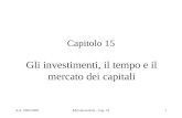 A.A. 2004-2005Microeconomia - Cap. 151 Capitolo 15 Gli investimenti, il tempo e il mercato dei capitali.