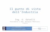Il punto di vista dellIndustria Ing. U. Ortelli Presidente e Amm. Delegato Medtronic Italia.