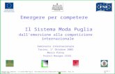 Lucido 1/27 Emergere per competere - Il Sistema Moda Puglia - dallemersione alla competizione internazionale - Bari, 29 novembre 2002 Domenico Paparella.