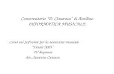 Conservatorio D. Cimarosa di Avellino INFORMATICA MUSICALE Corso sul Software per la notazione musicale Finale 2005 IV dispensa doc. Susanna Canessa.