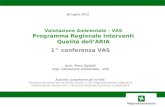 26 luglio 2012 Valutazione Ambientale – VAS Programma Regionale Interventi Qualità dellARIA 1^ conferenza VAS Arch. Piero Garbelli resp. valutazione ambientale.