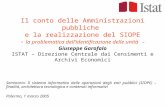 Il conto delle Amministrazioni pubbliche e la realizzazione del SIOPE - la problematica dellidentificazione delle unità - Giuseppe Garofalo ISTAT – Direzione.