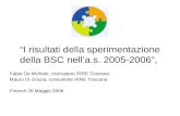 I risultati della sperimentazione della BSC nella.s. 2005-2006, Fabio De Michele, ricercatore IRRE Toscana Mauro Di Grazia, consulente IRRE Toscana Firenze.