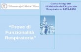 Corso Integrato di Malattie dellApparato Respiratorio 2005-2006 Prove di Funzionalità Respiratoria.