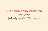 1 LAnalisi della Varianza ANOVA (ANalysis Of VAriance)