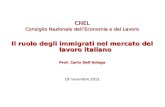 CNEL Consiglio Nazionale dellEconomia e del Lavoro Il ruolo degli immigrati nel mercato del lavoro italiano Prof. Carlo DellAringa 19 novembre 2012.