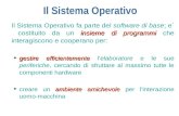 Il Sistema Operativo insieme di programmi Il Sistema Operativo fa parte del software di base; e` costituito da un insieme di programmi che interagiscono.