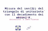 Matteo Sani Universita` e INFN Firenze Misura del sen(2 ) del triangolo di unitarieta` con il decadimento dei mesoni K.