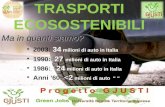 TRASPORTI ECOSOSTENIBILI 2003: 34 milioni di auto in Italia 1990: 27 milioni di auto in Italia 1986: 24 milioni di auto in Italia Anni 60: