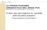 LA PROGETTAZIONE URBANISTICA NEL DRAG PUE (DGR n.2751, 14.12.2010; BUR n.7, 14.01.2011) Criteri per perseguire la qualità dellassetto urbano la prospettiva.