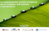La responsabilità sociale dimpresa per lo sviluppo dellazienda e del territorio Rossella Sobrero 22 maggio 2012.