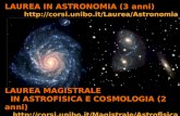 LAUREA IN ASTRONOMIA (3 anni)  LAUREA MAGISTRALE IN ASTROFISICA E COSMOLOGIA (2 anni) .