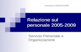 Relazione sul personale 2005-2009 Servizio Personale e Organizzazione Comune di CREVALCORE.