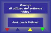 Esempi di utilizzo del software Alice Prof. Lucia Pallaver.