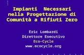 Impianti Necessari nella Progettazione di Comunità a Rifiuti Zero Eric Lombardi Direttore Esecutivo Eco-Cycle .