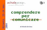 Elementi di comunicazione di massa comprendere per comunicare Bitonto, 23-24 nov. 2004 di Nicola De Ieso.