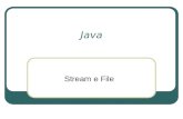 Java Stream e File. Il concetto di flusso (stream) Un flusso (stream) è inteso come sequenza continua e monodirezionale di informazioni che transitano.