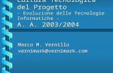 Cultura Tecnologica del Progetto - Evoluzione delle Tecnologie Informatiche - A. A. 2003/2004 Marco M. Vernillo vernimark@vernimark.com.
