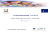 Direzione Generale Affari Internazionali PROGRAMMAZIONE 2014-2020 Priorità di intervento: continuità e innovazione Prime Ipotesi.