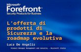 Lofferta di prodotti di Sicurezza e la roadmap evolutiva Luca De Angelis Product Manager Management and Security – Microsoft Italia.
