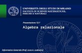 Algebra relazionale Presentazione 12.1 Informatica Generale (Prof. Luca A. Ludovico)
