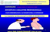 1 Relatore : Dott. Antonio Romanelli Medico del Lavoro Le malattie professionali in EMILIA-ROMAGNA CONVEGNO Reggio Emilia 27 Settembre 2005 INFORTUNI E.