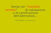 Verso un modello veneto di valutazione e di certificazione dellalternanza… R.Di Nubila, Università di Padova.