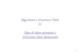 1 Algoritmi e Strutture Dati II Tipo di dato astratto e Strutture dati elementari.