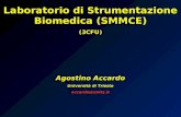 Laboratorio di Strumentazione Biomedica (SMMCE) (3CFU) Agostino Accardo Università di Trieste accardo@units.it.