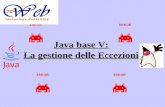 Java base V: La gestione delle Eccezioni. Argomenti Le eccezioni Ignorare le eccezioni Gestire le eccezioni Rilanciare le eccezioni Gerarchia delle eccezioni.