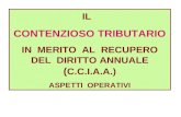 IL CONTENZIOSO TRIBUTARIO IN MERITO AL RECUPERO DEL DIRITTO ANNUALE ( C.C.I.A.A.) ASPETTI OPERATIVI