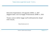 Testo Unico sugli Enti Locali T.U.E.L. Autore: Della Chiara GiorgioPagina n° 1  Decreto legislativo 18 agosto 2000, n. 267 Aggiornato.